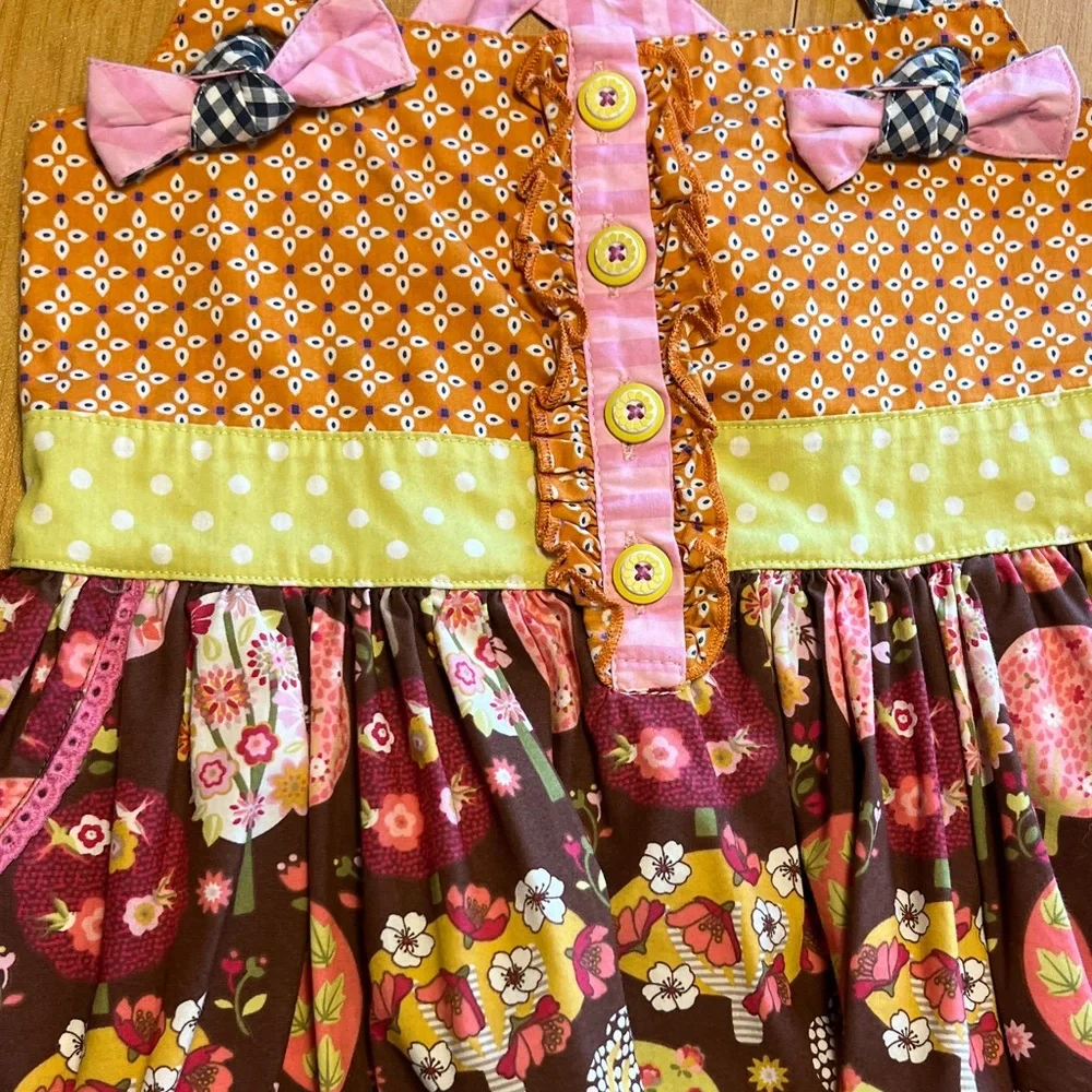 EUC MATILDA JANE TWO PIECE outfit. Colorful Kids Dress with Leggings.